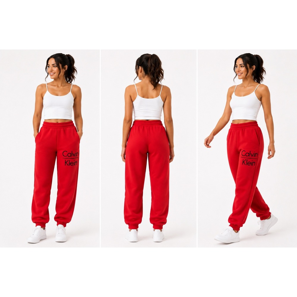 Calvin Klein Performance Joggers Small Red Logo Fleece‎ Sweatpants Athletic